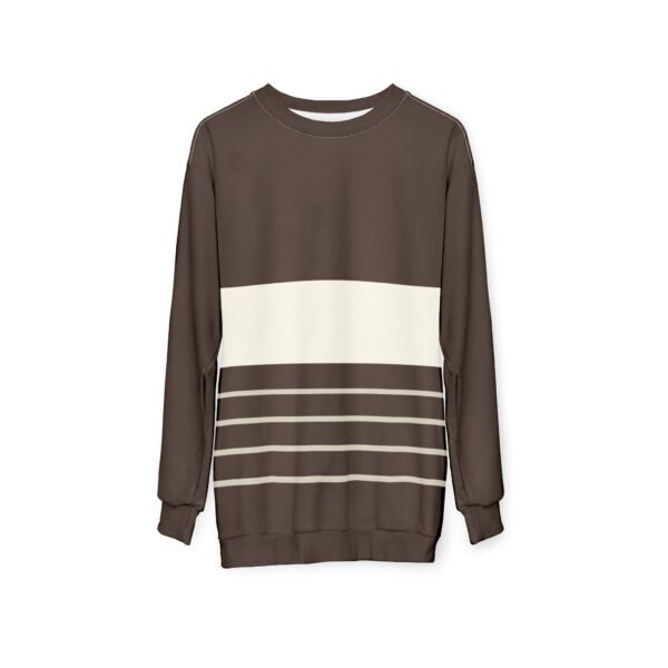 Brown & Cream Striped Woman Sweatshirt