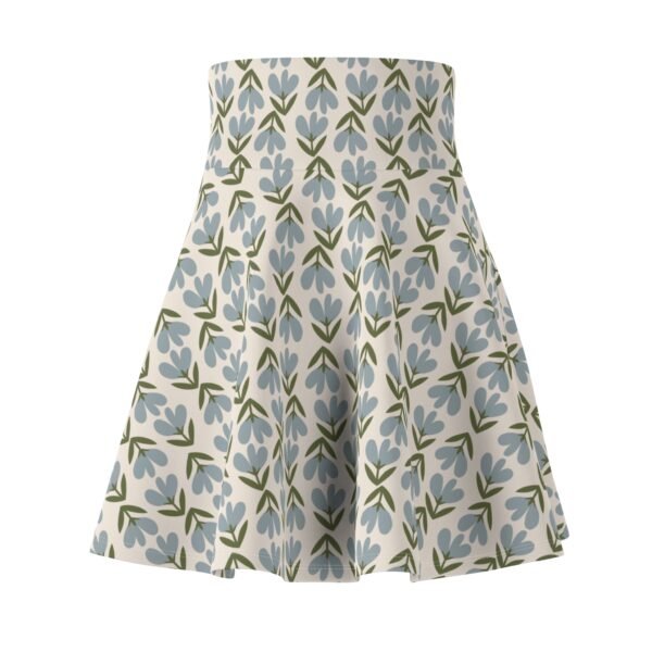 Blue Floral A-Line Skater Woman Skirt