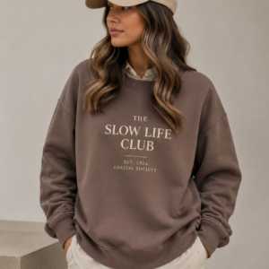 Vintage Coastal Society Sweatshirt – The Slow Life Club Oversized Crewneck