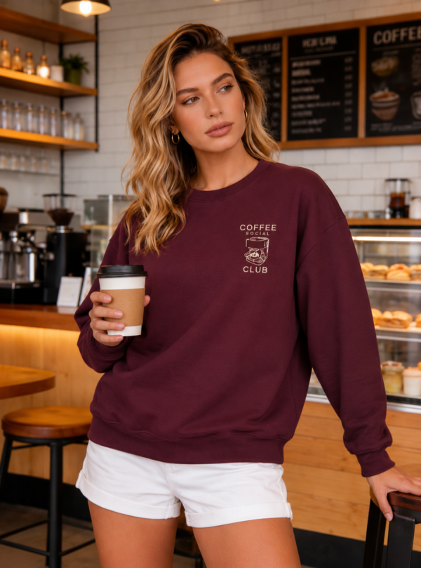Coffee Social Club Embroidered Sweatshirt