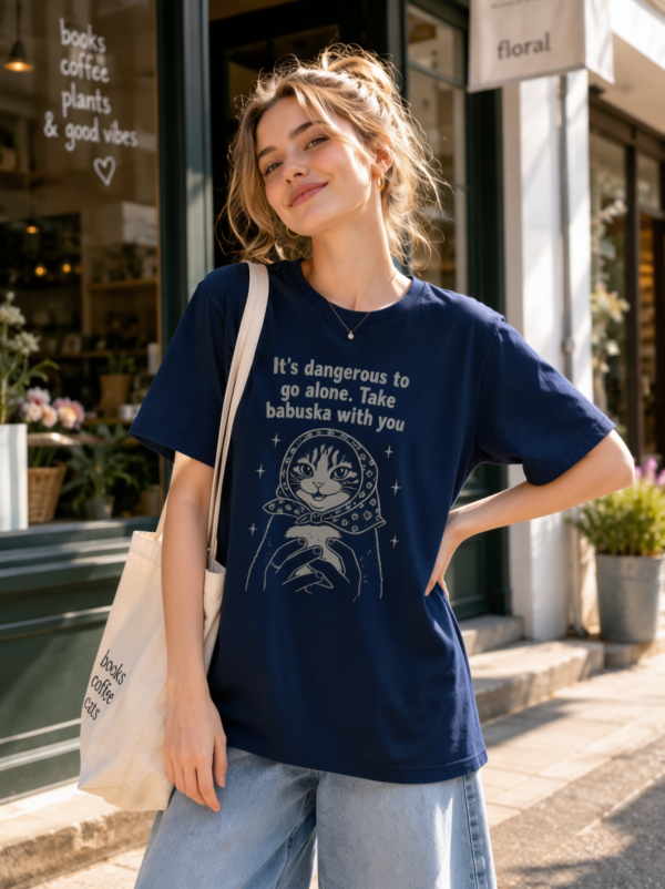 Funny Cat Babushka T-Shirt