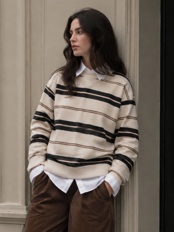 Vintage Striped Sweatshirt Women