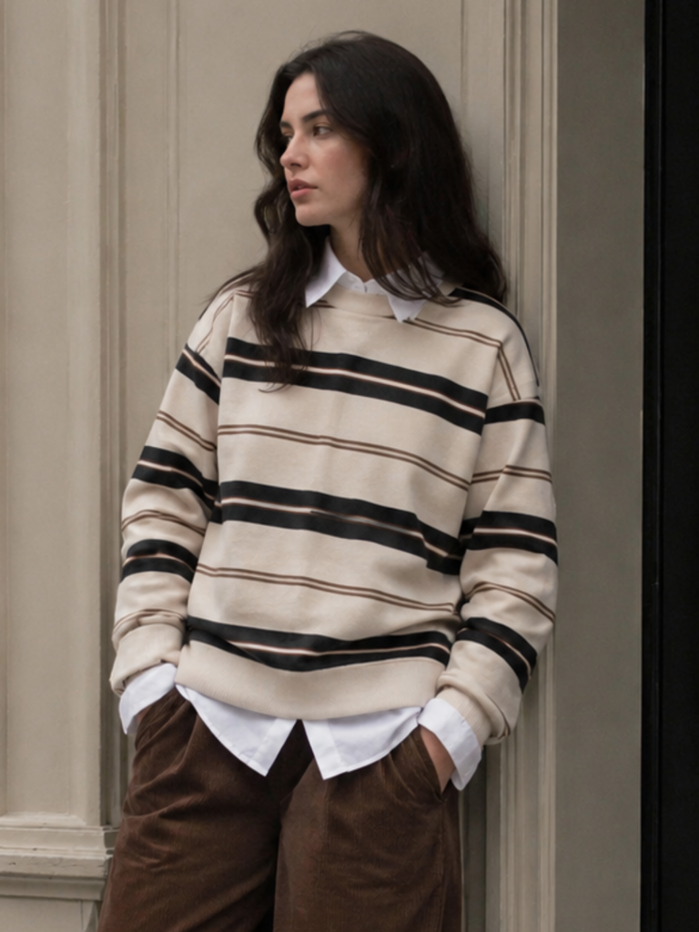 Vintage Striped Sweatshirt Women