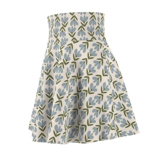 Blue Floral A-Line Skater Woman Skirt