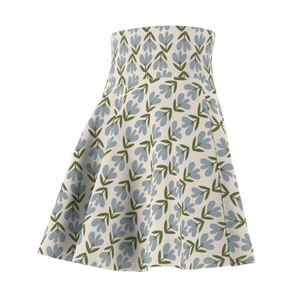 Blue Floral A-Line Skater Woman Skirt
