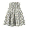 Blue Floral A-Line Skater Woman Skirt