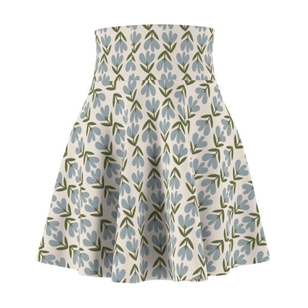 Blue Floral A-Line Skater Woman Skirt