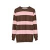 Pink Brown Striped Sweatshirt Women