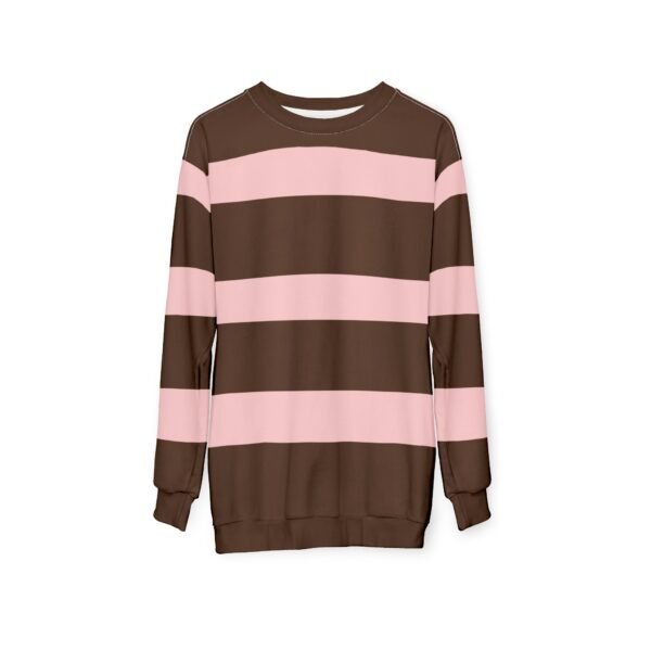 Pink Brown Striped Sweatshirt Women