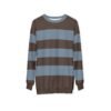 Vintage Brown & Blue Striped women's Sweatshirt