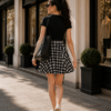 Black & White Polka Dot A-Line Skater Skirt