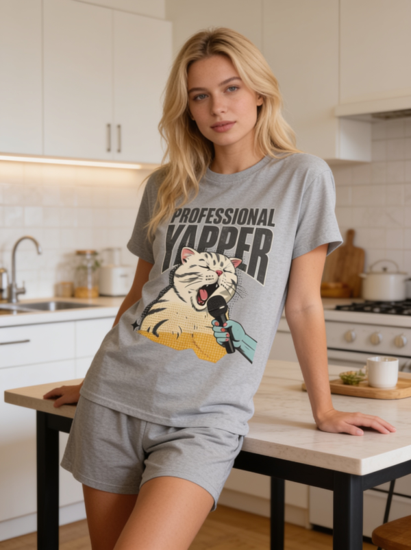 Professional Yapper Cat Graphic T-Shirt
