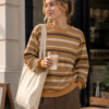 Vintage Striped Sweatshirt Women