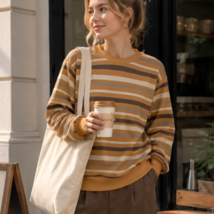 Vintage Striped Sweatshirt Women