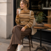 Vintage Striped Sweatshirt Women