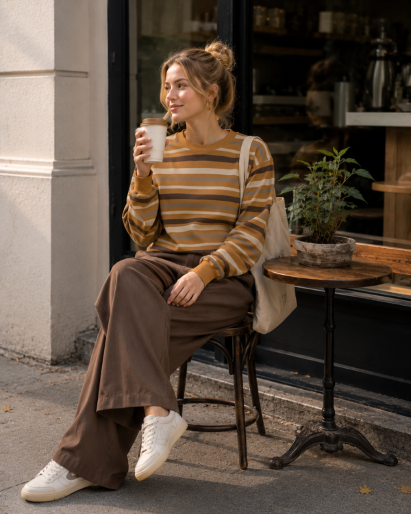 Vintage Striped Sweatshirt Women