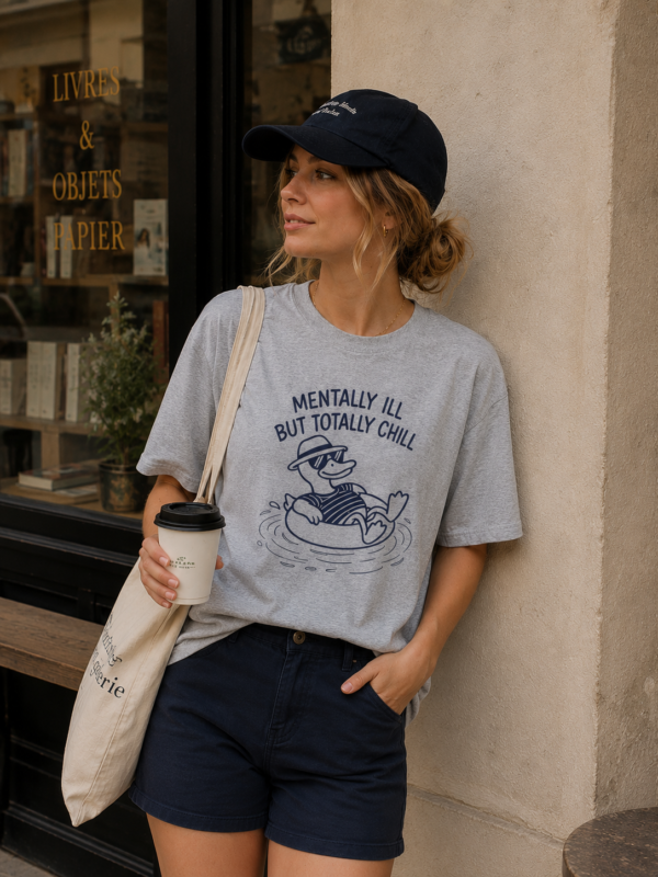 duck shirt, funny duck shirt, duck lover gift Mentally Ill But Totally Chill Funny Duck T-Shirt