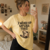 funny cat shirt, cat lover shirt, cat mom shirt I Woke Up Like This Cat T-Shirt