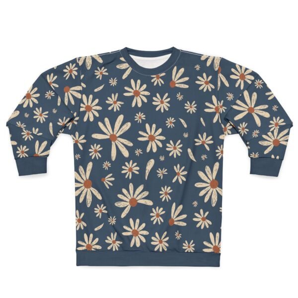 Blue Floral Sweatshirt Women