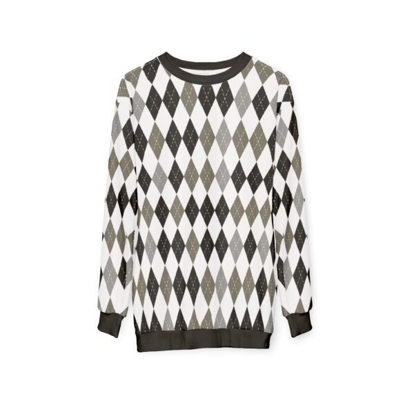 17652293140446876405_2048.jpeg Classic Black Gray Argyle Sweatshirt