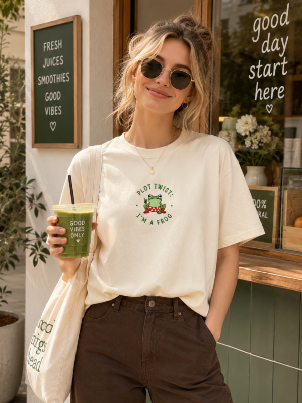 20260704145345-1f177b82-8039-6abc-a912-2e87d2f17054.png Plot Twist I'm A Frog Embroidered Comfort Colors 1717 T-Shirt