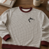Minimalist Cat Striped Sweatshirt