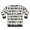 8892745714505335458_2048.jpeg Classic Black Gray Argyle Sweatshirt