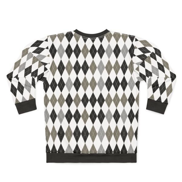 8892745714505335458_2048.jpeg Classic Black Gray Argyle Sweatshirt