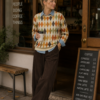 Retro Diamond Pattern Sweatshirt