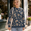 Blue Floral Sweatshirt Women